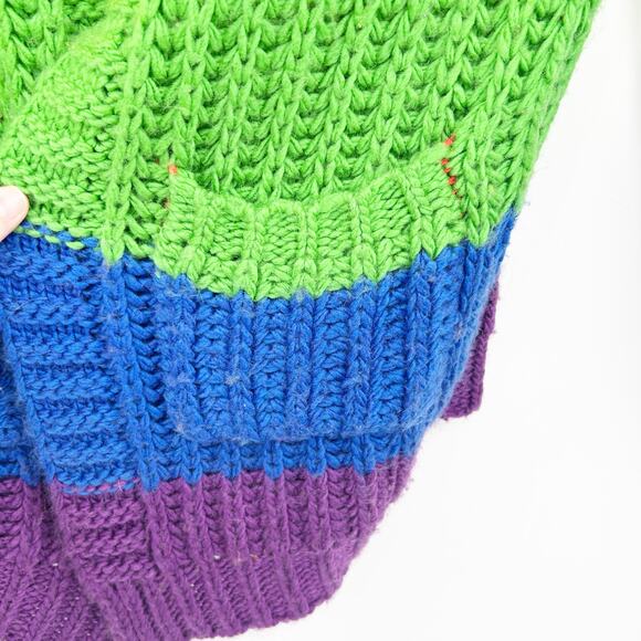Current Mood Womens Rainbow Luv Chunky Knit Open Striped Cardigan Sweater XS - Picture 5 of 6